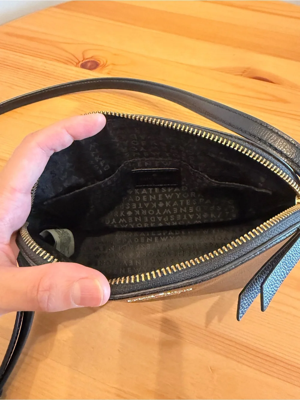kate spade black pebble leather crossbody dome bag